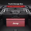 Car Trunk Organizer Box Leather Folding Storage Bag For Jeep Grand Cherokee Wrangler JK Gladiator Compass Renegade Wagoneer Aven
