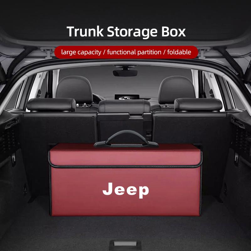 Car Trunk Organizer Box Leather Folding Storage Bag For Jeep Grand Cherokee Wrangler JK Gladiator Compass Renegade Wagoneer Aven