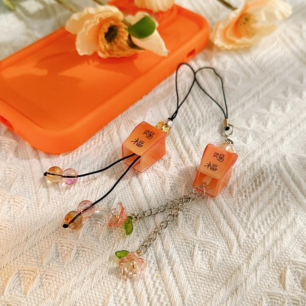 Laternenperlen-Anhänger Handy-Charm Hängeseil Niedliche Handykette Riemen Taschenanhänger Lanyard Schlüsselanhänger Zubehör