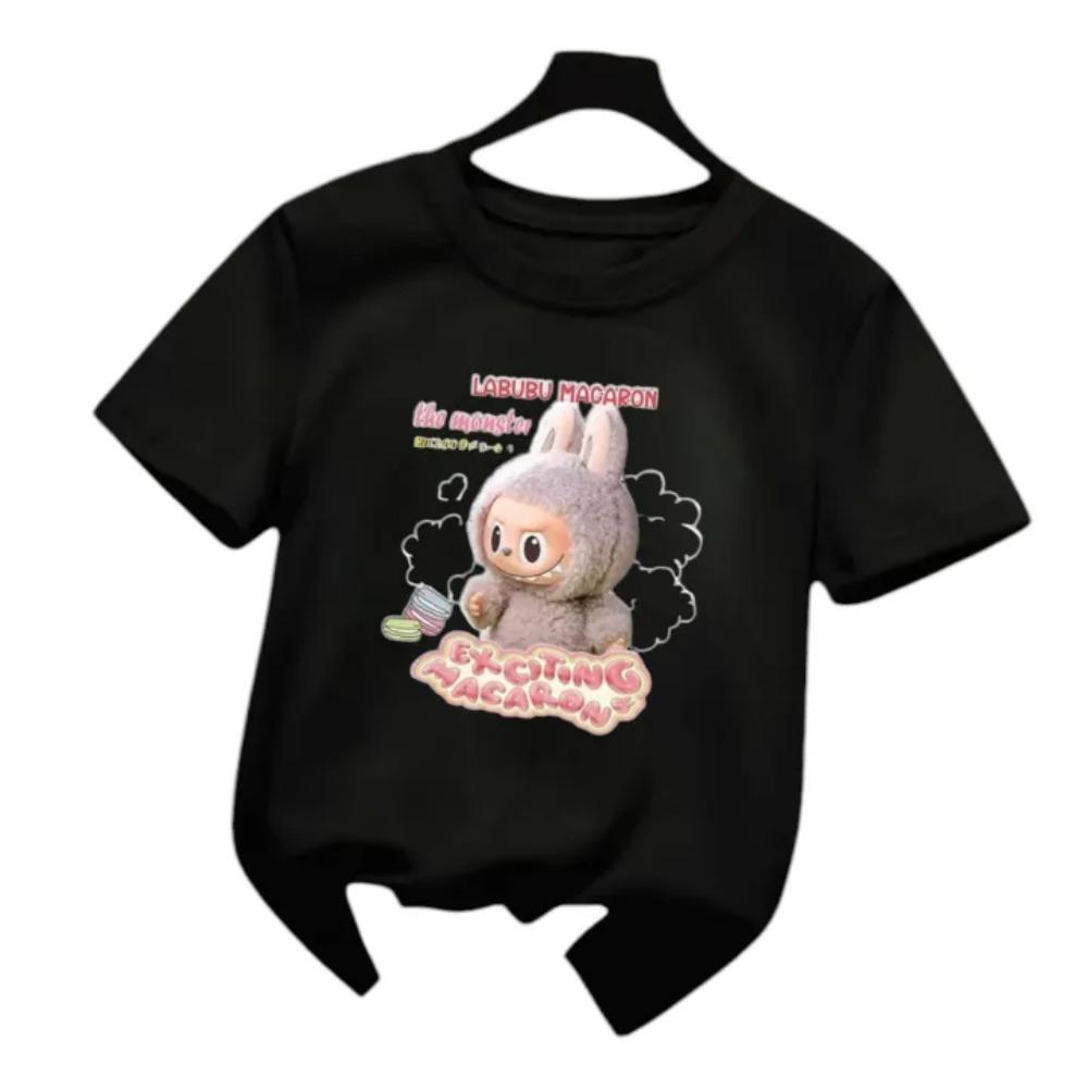 New Labubu Children's T-shirt LABUBU Ugly and Cute Pattern Girl Round Neck Short Sleeve Casual Versatile Clothing