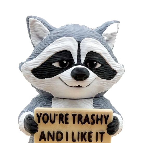Animals with Attitude 3D Printed Figurines, Cute Animal Holding Placard Ornaments, Mood Humor Statue, Office Shelf Decor, Unique Handmade Style