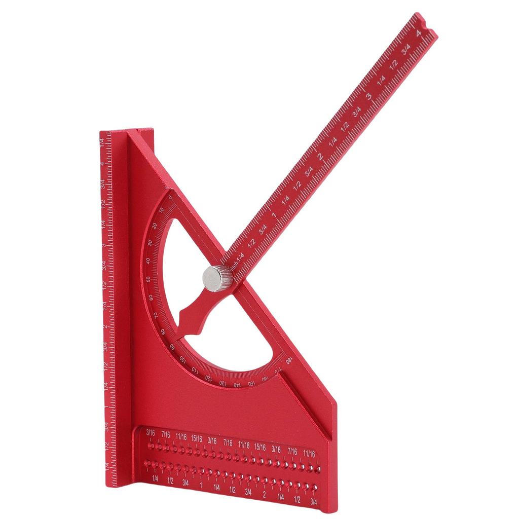 3D Woodworking Angle Ruler Half Round Triangular Ruler Multi Angle Measuring Square Protractor 0 180 Degree Adjustable