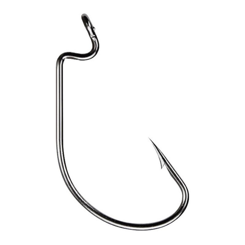 51Pcs Crank Hook Small Box Set Black Nickel Hook Subbait Wide Belly Crank Hook Soft Bait Hook Box