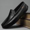 Zapatos casuales de cuero transpirables de talla rota, cuero suave, suela blanda, zapatos Doudou, zapatos holgados de talla grande