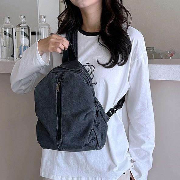 Large Capacity Denim Backpack High School College Student Simple Schoolbag Women's Computer Backpack Fashion