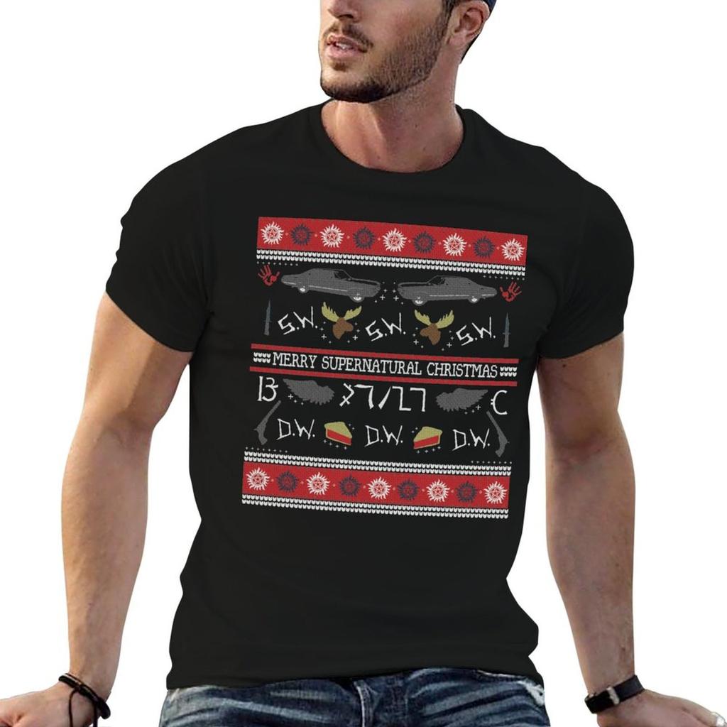 Merry Supernatural Christmas Tshirt Unisexs Graphic T Shirts T Shirt Unisex Luxury T Shirt For Unisex 100 Percent Cotton Tshirt