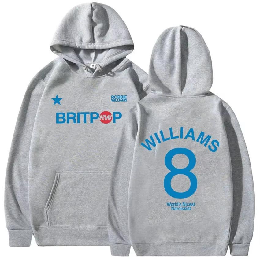 Robbie Williams Britprwp 8 Tour 2025 Print Hoodie Men's Hip Hop Fleece Pullover Sweatshirt Casual Long Sleeve Oversized Hoodies