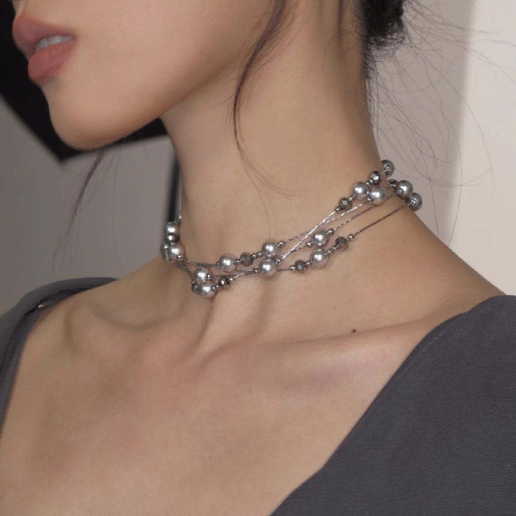 High-end Long Style, a Variety of Wearing Methods, Sweater Chain, High-end Gray Pearl Necklace, Femininity, Niche Light Luxury Collarbone Chain