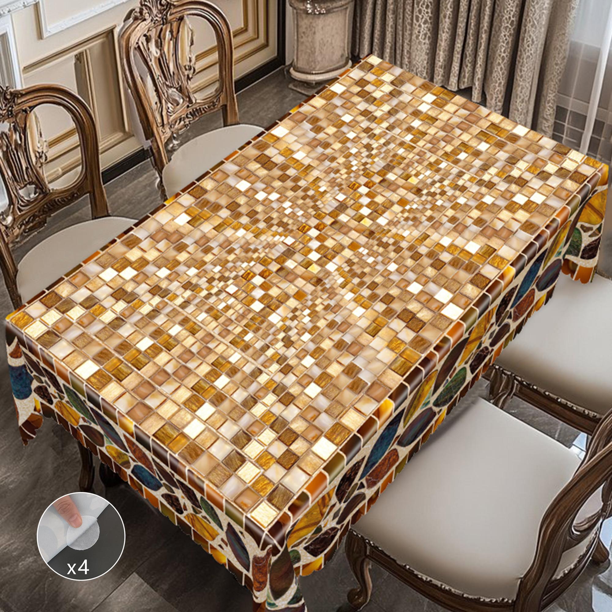 

1 Piece Of Retro Farmhouse Style Creative Marble Theme Tablecloth, Colorful Marble Pattern Design, Suitable For Holiday Parties, Camping Style Picnic Round (152)Cm