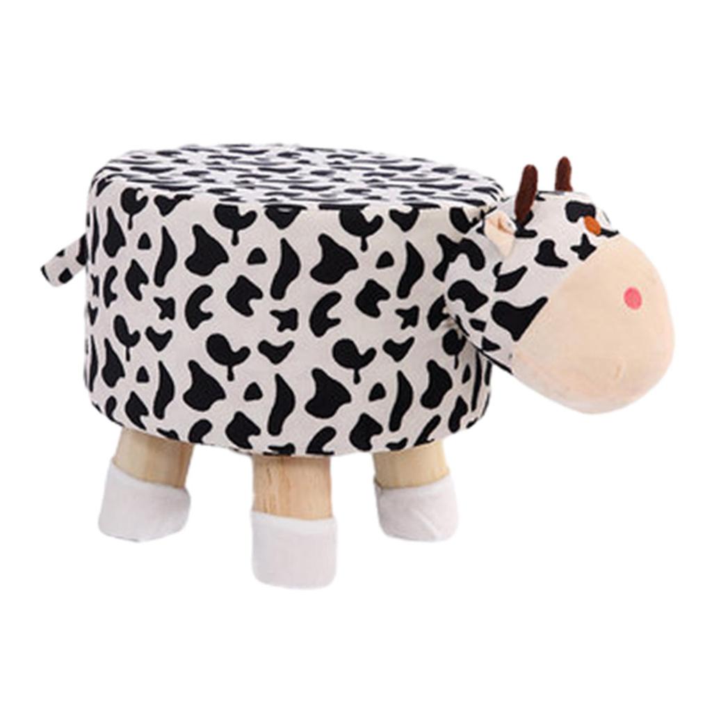 Foot Stool Seat Chair Animal Shape Foot Rest for Entryway Playroom Apartment Cow