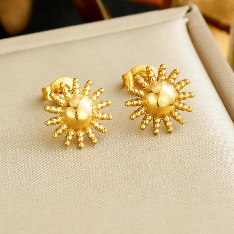 Gold Sun Moon Star Jewelry Set with Crystal Necklace and Earrings for Women