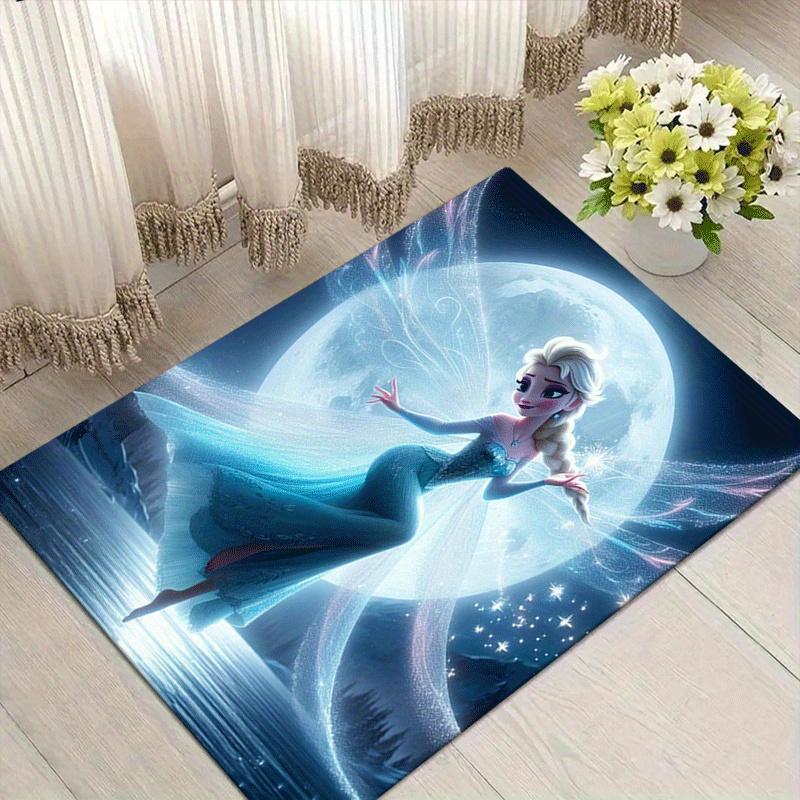 

1pc Elsa Moon Pattern Area Rug Soft Flannel Floor Mat for Living Room,Office,Bedroom and Carpet,Sofa Coffee Table Floor Mat 60cm by 90cm