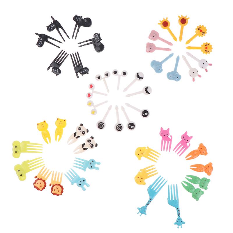 6/10 ks/balení mini kreslené dětské svačinové dezertní párátko na bento obědy dekorace