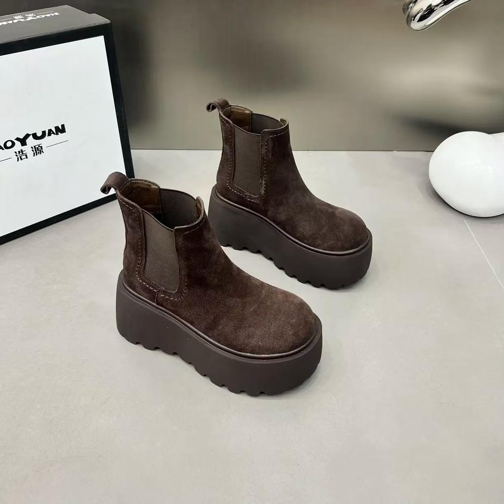 Női Chelsea csizma őszi és téli új muffin platform rövid csizma női cigaretta csizma Martin csizma