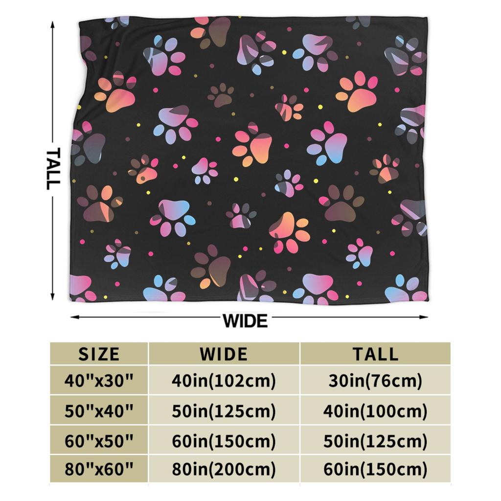 Dog Paw Print and Bone Blanket Quality Soft Warm Throw Blanket Winter Children Home Decor Pattern Bedspread