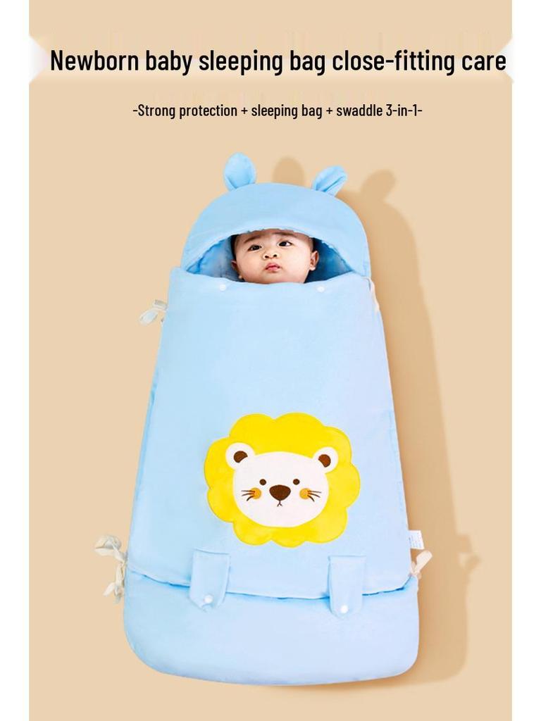 Autumn/Winter Thickened Baby Sleeping Bag: Newborn Swaddle, Anti-Startle & Anti-Kick Blanket for Constant Temperature