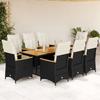 VidaXL 9-piece Garden Bistro Set Cushions Black Poly Rattan 3276966
