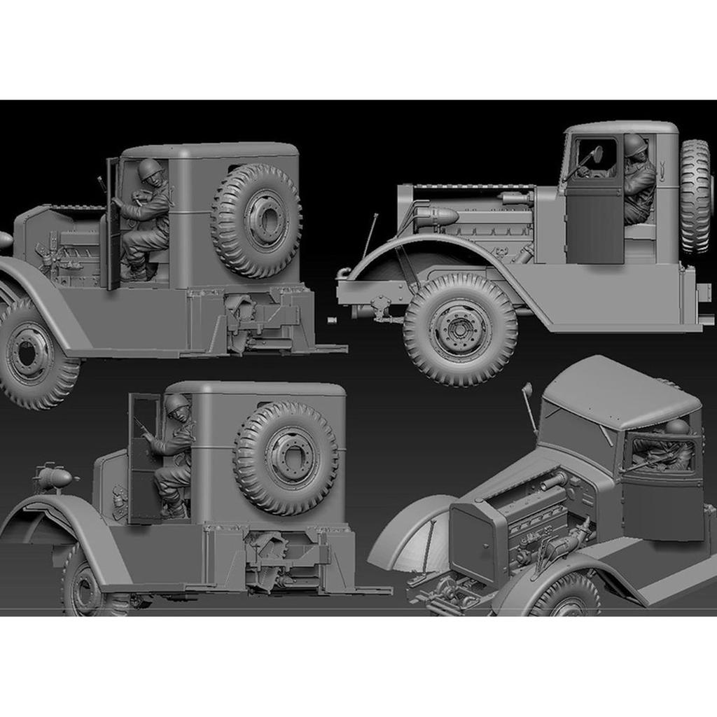 Thunder Model 1/35 US & UK Driver & Guide Figures Set for M1000 Heavy Equipment Transporter Hardtop Resin Kit TBF3510