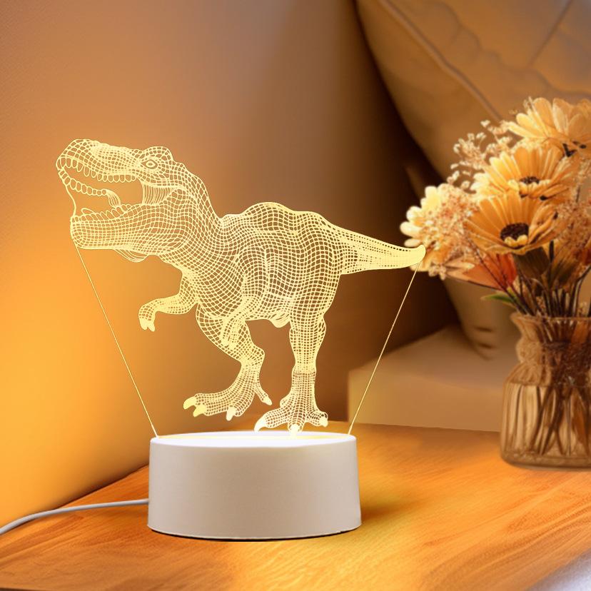 Night Light Lamp Dinosaur Tyrannosaurus Rex 3D Lamp Acrylic Night Light Decorative Decorations 19cm