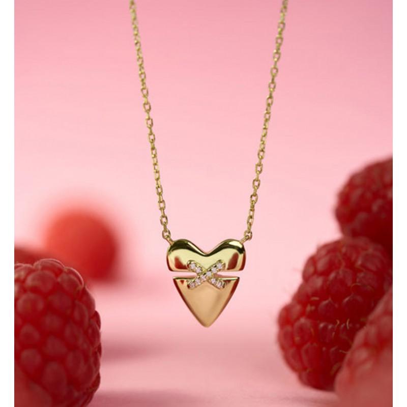 Heart Splicing Clavicle Chain Retro High-end Versatile Light Luxury Necklace Women