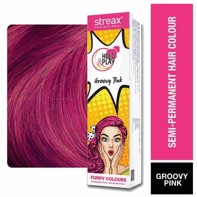 Profesionální Groovy Pink Semipermanentní Barva na Vlasy | Bez Amoniaku, Živá, Funky Barva na Vlasy pro Odvážný Stylový Vzhled, 100g Balení