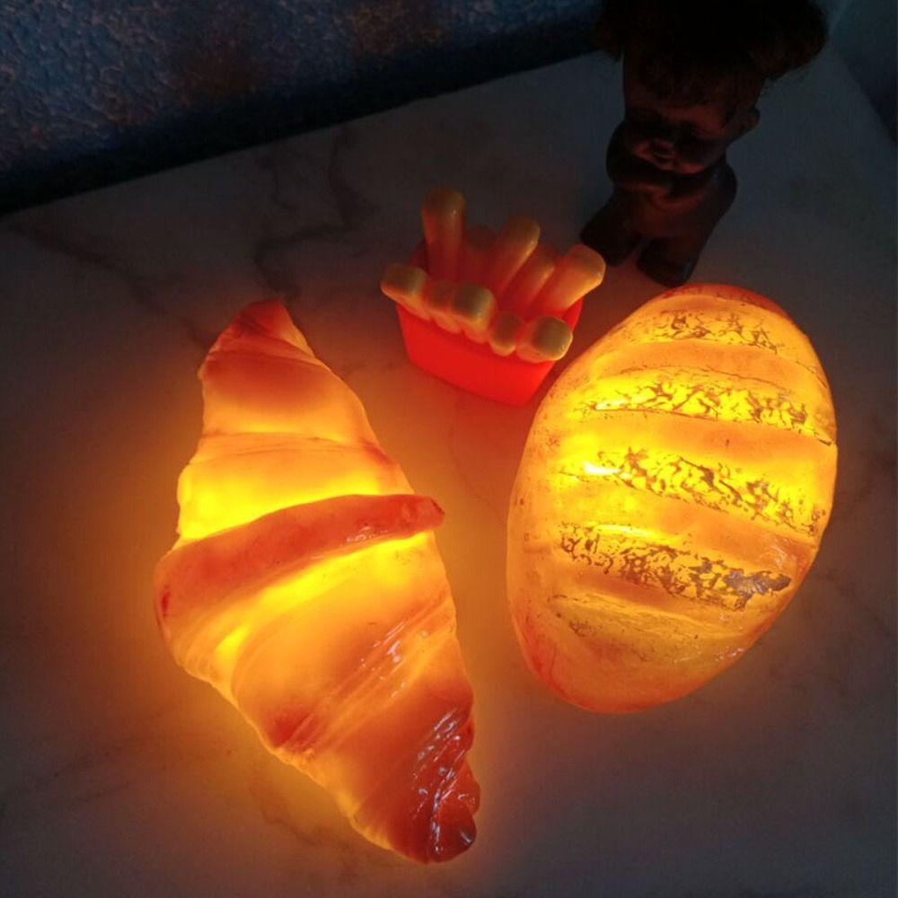 Creative Bread Shaped Lamp Battery Operated Cross Bread Night Light LED Bread Lamp Home Decor