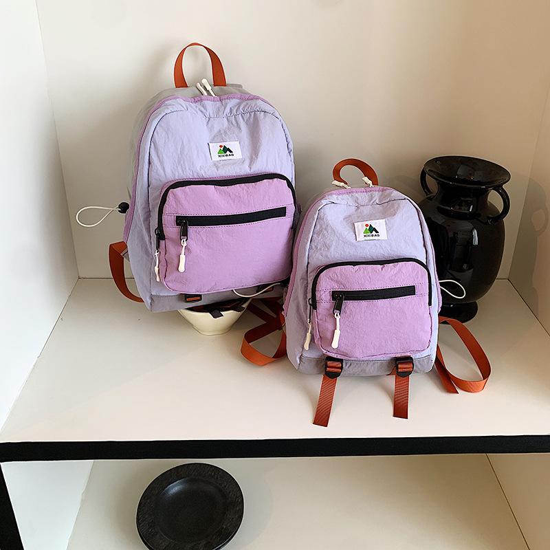 Schoolbag Kindergarten Elementary School Bag Korean Edition Fashion Contrast Color Boys and Girls Backpack Lightweight Travel Children's Backpack