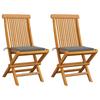 Day and Night - Day and Night Garden Chairs 2 Units with Gray Teak Wood Cushions