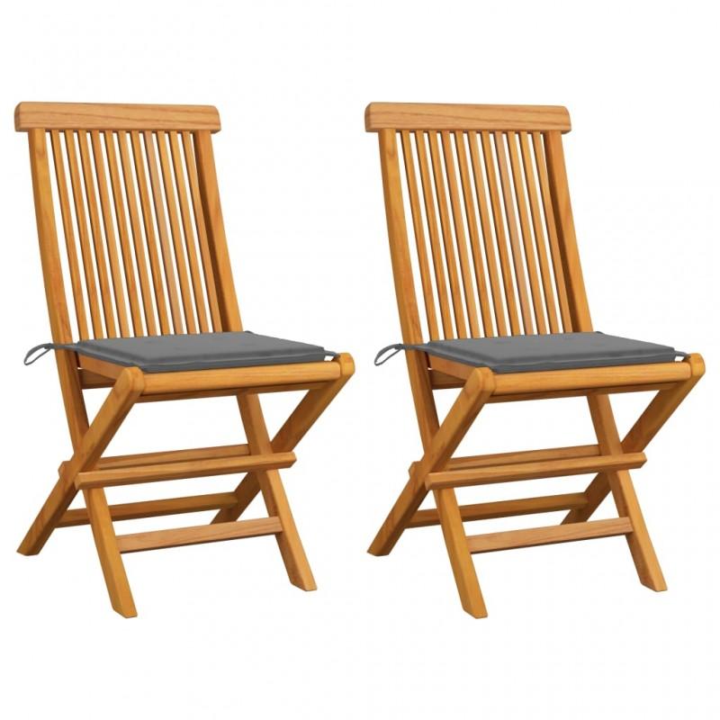 Day and Night - Day and Night Garden Chairs 2 Units with Gray Teak Wood Cushions