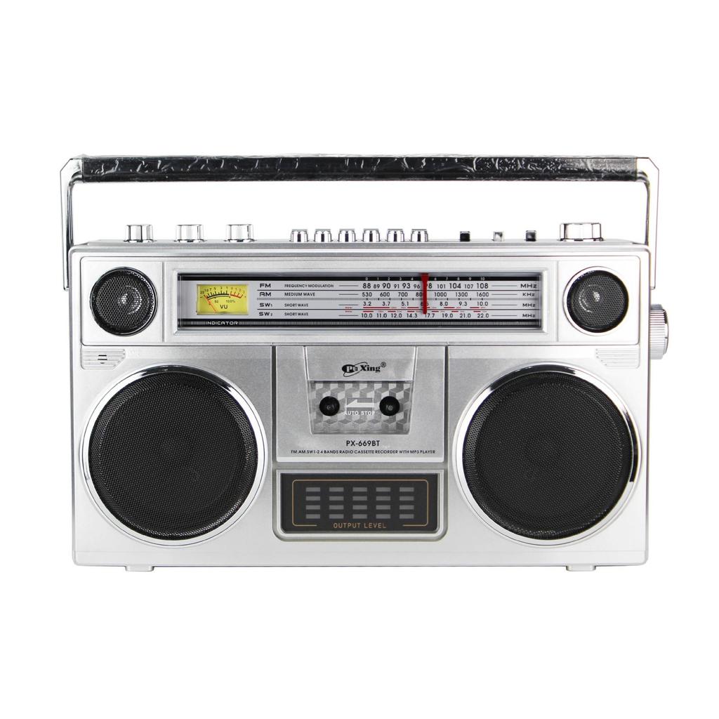 Multi-Functional FM Radio and Tape Player with Dual Speakers for Seniors