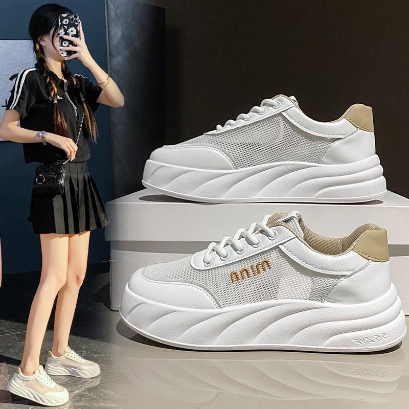 

Легкие кроссовки Женские Весенне-осенние Новые Одинарные Сетчатые Дышащие Сетчатые Туфли Мягкая Подошва Белые Туфли Кеды Сетка 40 хаки