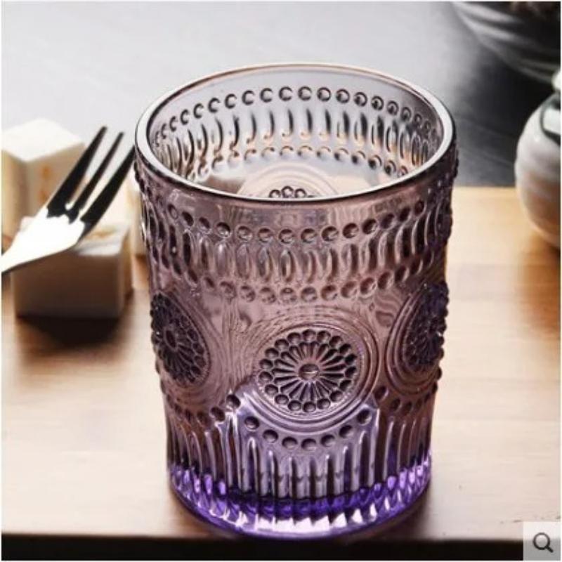 

European Water Cup, Antique Ceramic Glass, Retro Double-layer Transparent Heat-resistant Beverage Coffee Cup, Juice Cup 340ML