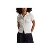 Polo Ralph Lauren Solid Color Single-Breasted Short Sleeve Knit Top Women Tops White 211963486-001