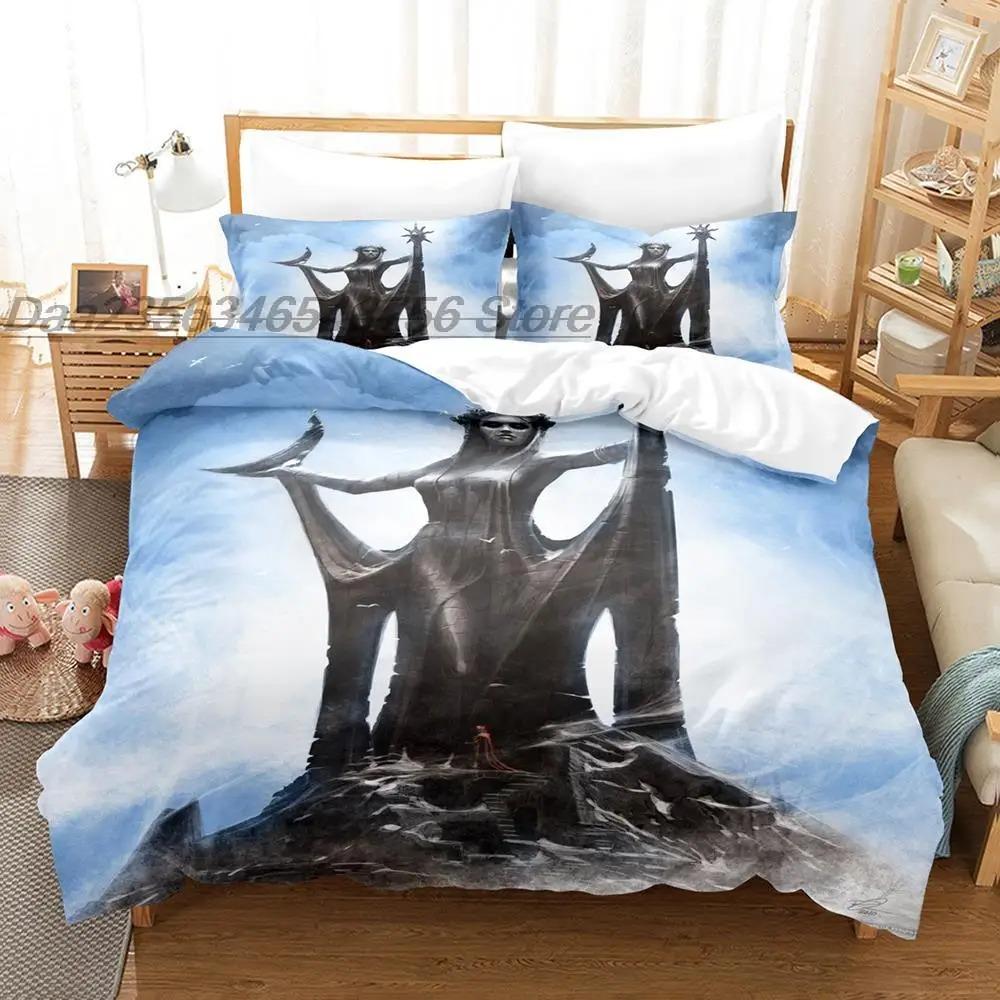 

Комплект постельного белья Skyrim Single Twin Full Queen King Size Комплект постельного белья Aldult для мальчиков, пододеяльники, комплект простыней с 3D-принтом и аниме 140x200cm 3pcs