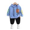Moda per bambini, tute casual per neonati, bambini, bambine, vestiti in cotone, pantaloni con cappuccio con lettere, 2 pezzi/set