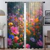 Wildflower Window Curtain for Room 2 Panel Anti-mosquito Curtains Partition Home Interior Curtains Halloween Decoration Shades