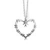 Gothic Heart Thorn Necklace With Cross Chain For Women Summer 2024