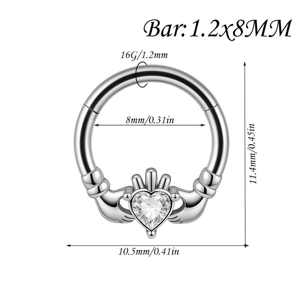1PC Stainless Steel Septum Clicker Ring Skull Vine Design Daith Piercing Ring Nose Piercing