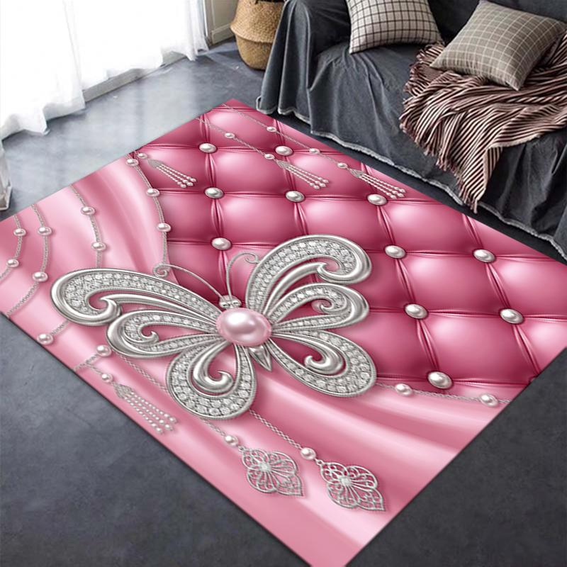 2025 New Gorgeous Butterfly Carpet Rug for Living Room Bedroom Home Sofa Decoration,Kids play Non-slip Floor Mat