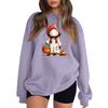 Women's Comfortable Round Neck Long Sleeve Sweatshirt Loose Fit Casual with Color and Halloween Print