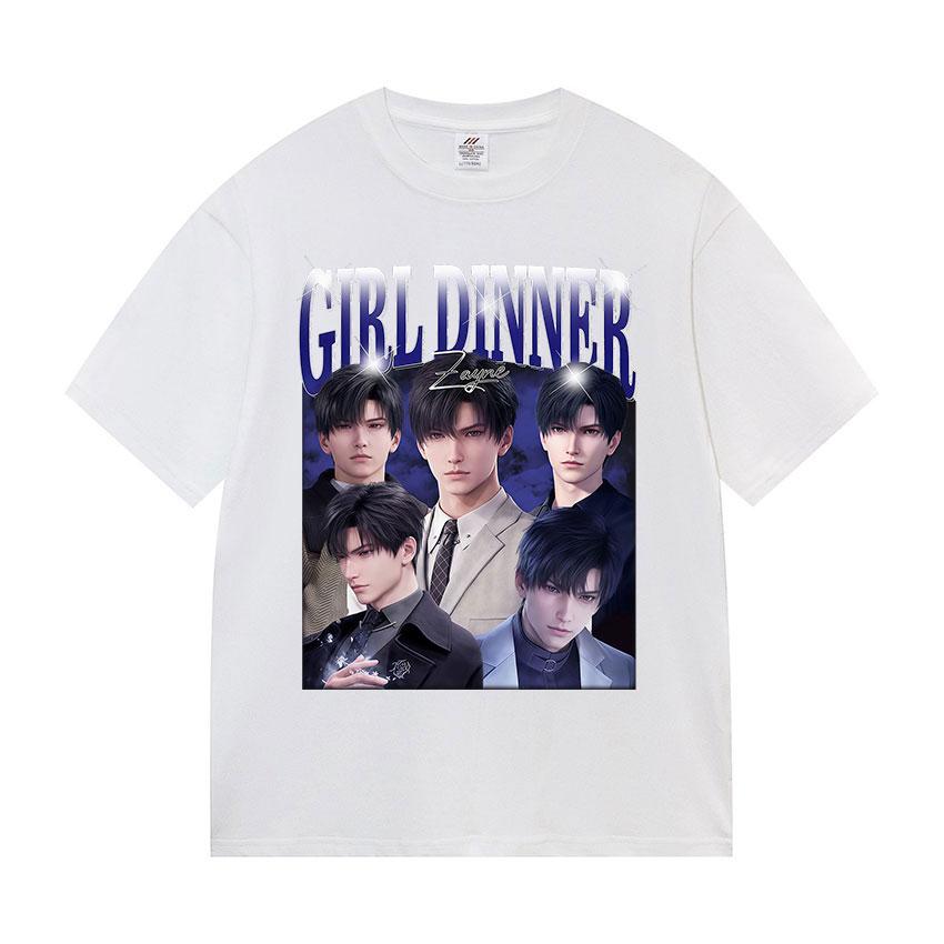 Dívčí večeře Zayne Love a Deepspace Potisk Trička Anime Pánská Dámská Móda O-výstřih Trička Léto Bavlna Krátký Rukáv Tričko