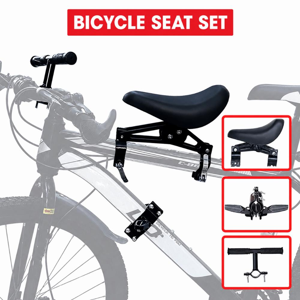 Seggiolino Bici Anteriore con Manubrio Bicicletta Bambini Sedile Anteriore Esterno Ciclismo Genitore-Figlio