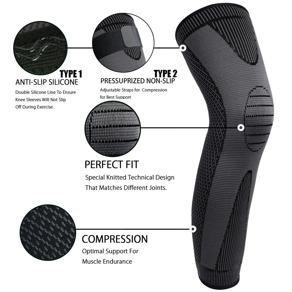 1 stuk Compressie Kniesleeve Ondersteuning Hardlopen Volleybal Tennis Sporten Lange Beenondersteuning
