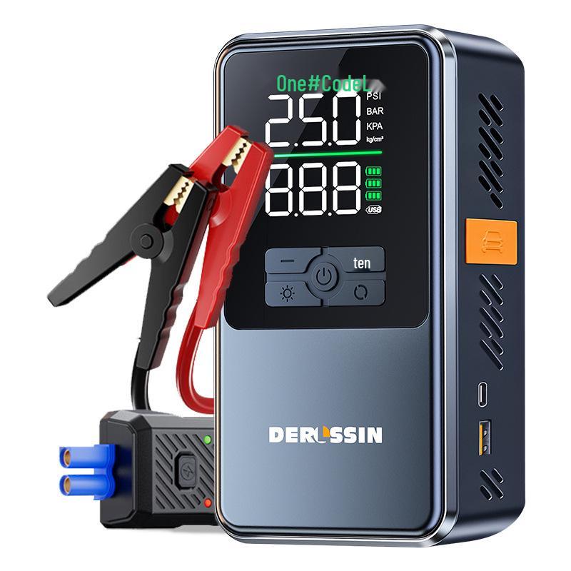 Wireless Car Tire Inflator & Jump Starter with Portable Power Bank