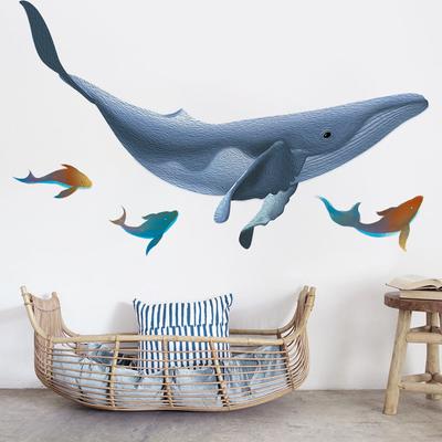 Deep Sea Whale Wall Stickers, Removable Self-Adhesive Decals for Boys Bedroom Kids Toy Room Ocean Theme Decor