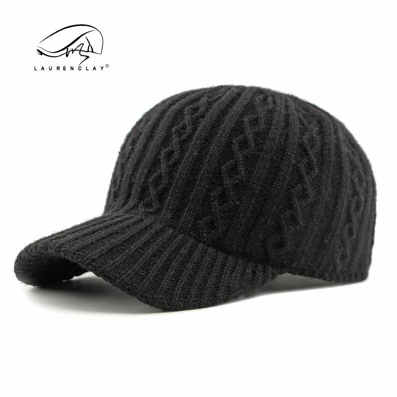 Hat Women's Autumn and Winter Knitted Wool Baseball Cap Style Retro Fashion Versatile Thermal Cap Tide