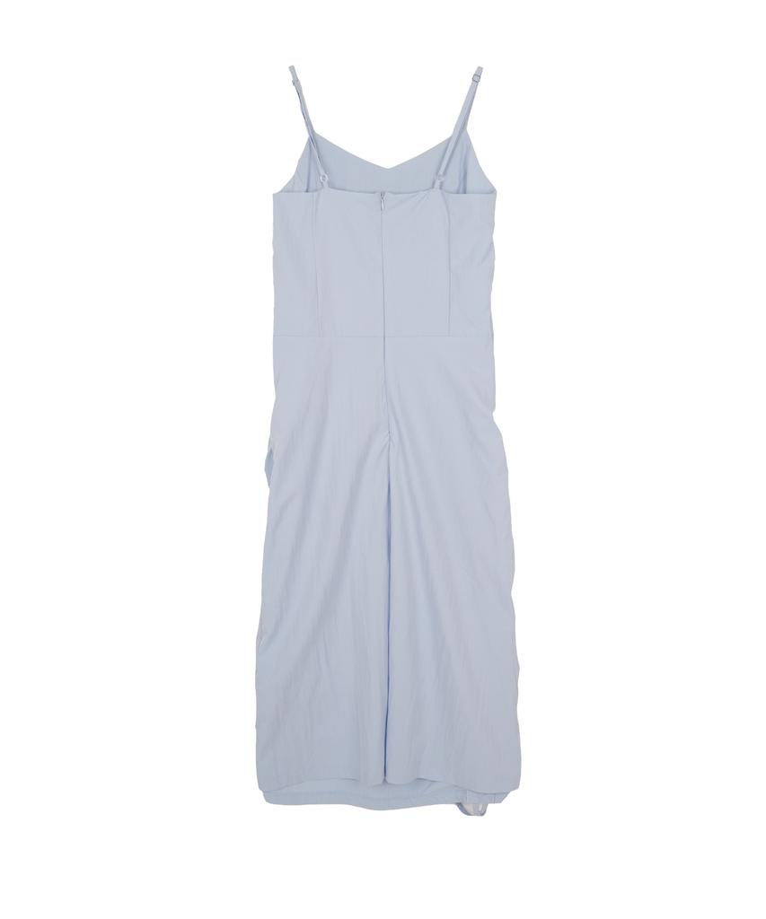 HIGH SCHOOL DISCO Shirred Detail Sleeveless Long Dress Sky Blue