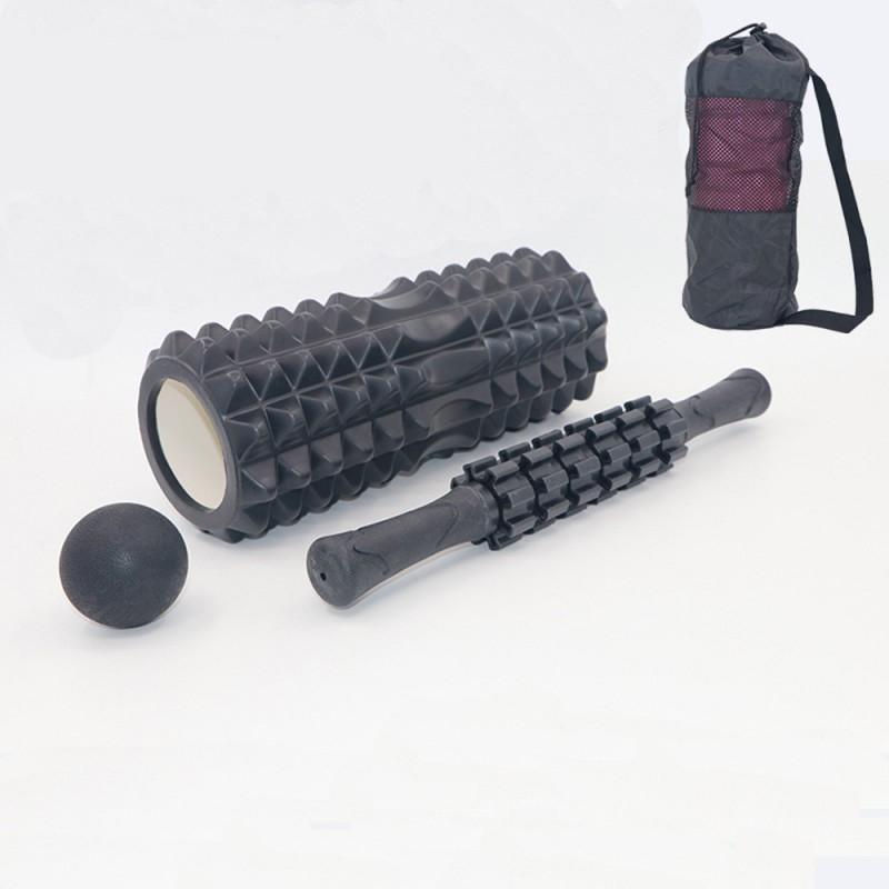 33cm Crescent-Shaped Foam Roller Set With Spiky Massage Stick Myofascial Release Ball Yoga Pilates Fitness Recovery