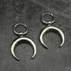 Minimalismus Beidseitige Glatte Oberfläche Mond C-förmige Hängeohrringe für Herren Damen Silberfarbe Gothic Hip Hop Schmuck Geschenke