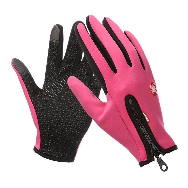 Winter Cycling Gloves Unisex Hiking Touchscreen Anti-slip Zipper Windproof Water-repellent Commuter Thermal Men Women Gloves